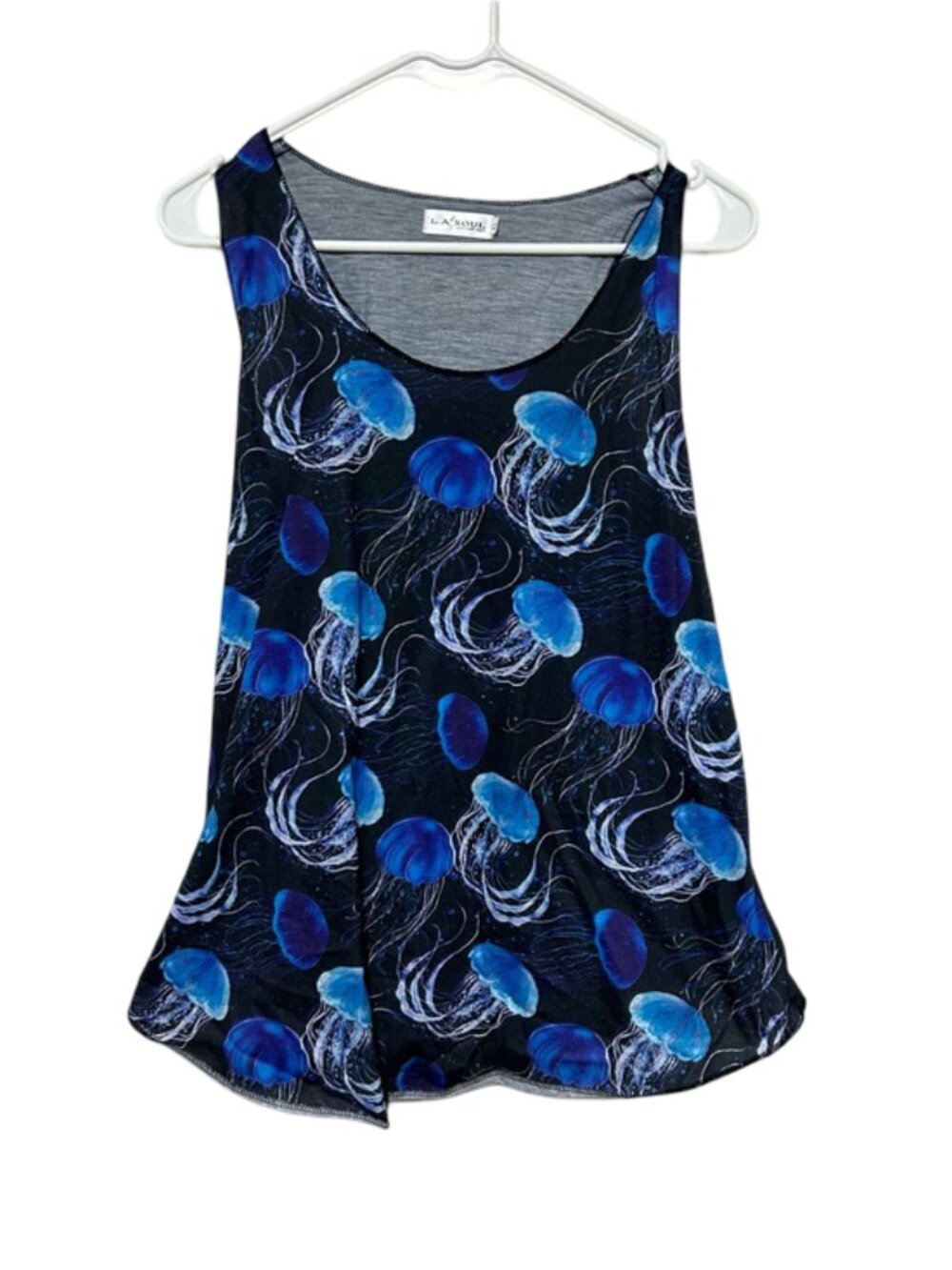 L.A Soul Blue Graphic Jellyfish Print Tank Top Size XL